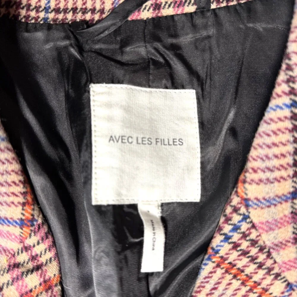 Avec Les Filles Double-Breasted Knit Plaid Blazer - Picture 8 of 10